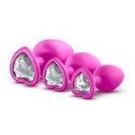 Anal Plugs | Anal Plugs Luxe Bling Plugs Silicone Butt Plug Training Kit Pink With White Gems Anal Plugs Anal Plugs