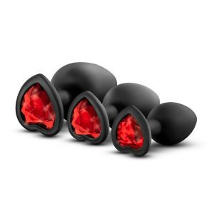 Anal Plugs | Anal Plugs Luxe Bling Plugs Silicone Butt Plug Training Kit With Red Gems Anal Plugs Anal Plugs