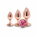 Anal Plugs | Anal Plugs Rear Assets Trainer Kit – Rose Gold, Pink Jewel Anal Plugs Anal Plugs