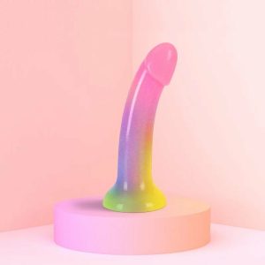 G-Spot Or Prostate | G-Spot Or Prostate Dildolls Stargazer 6″ Bright Silicone Dildo With Microfine Glitter Dildos G-Spot Or Prostate