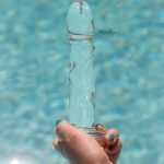 Glass, Wood & Metal | Glass, Wood & Metal Blown Medium Realistic Glass Dildo Dildos Glass, Wood & Metal