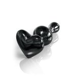 Glass, Wood & Metal | Glass, Wood & Metal Icicles No. 74 Black Glass Anal Plug With Heart Shaped Base Booty Toys Glass, Wood & Metal