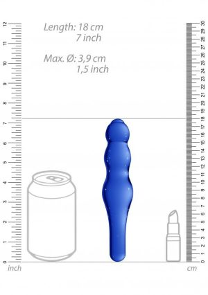 Glass, Wood & Metal | Glass, Wood & Metal Lollypop Double-Ended Blue Glass Dildo By Chrystalino Booty Toys Glass, Wood & Metal