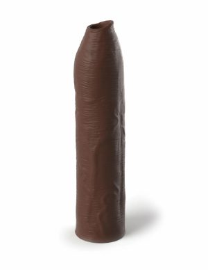 Masturbators & Sleeves | Masturbators & Sleeves Uncut Silicone Penis Enhancer, 7-Inches, Hood-Up Foreskin Masturbators & Sleeves Brown