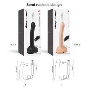 Non-Realistic | Non-Realistic Soft-Silicone Squirting Cum Dildo By Strap-On-Me Dildos Black