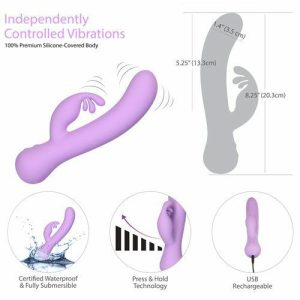 Rabbit / Dual & Triple Stimulation | Rabbit / Dual & Triple Stimulation Empress Swan Dual Massaging Vibrator Rabbit / Dual & Triple Stimulation Rabbit / Dual & Triple Stimulation