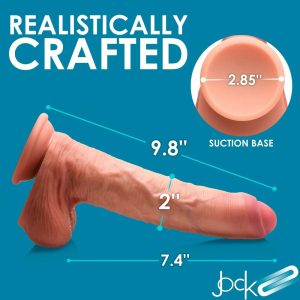 Suction Cup | Suction Cup Jock Uncut 9.8″ Dual-Density Silicone Dildo With Foreskin Dildos Suction Cup