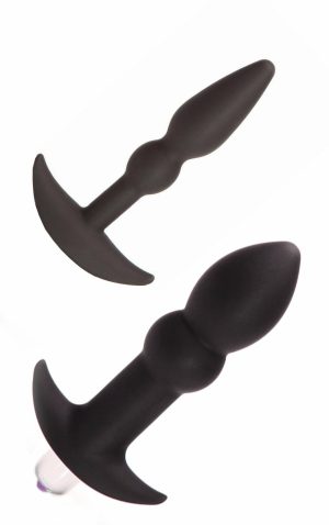 Vibrating Anal | Vibrating Anal Perfect Plug Kit Silicone Butt Plugs Booty Toys Black