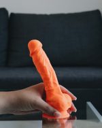 Suction Cup | Suction Cup Neo Elite 7.5 Inch Silicone Dual Density Suction Cup Dildo With Balls Dildos Neon Orange