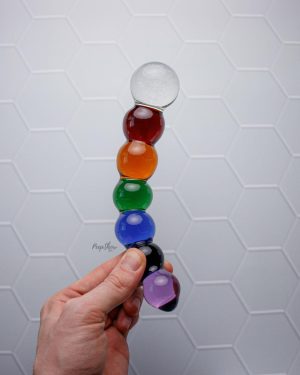 Glass, Wood & Metal | Glass, Wood & Metal Rainbow Bubble Dildo Multicolored Glass Dildo Dildos Glass, Wood & Metal